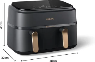Philips Airfryer 3000 serie NA352/04 9L dubbele mand