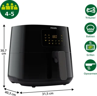 Philips Essential 5000 Series Airfryer XL HD9280/90 6.2L