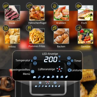 Premie Airfryer 6,5L Zwart-Grijs