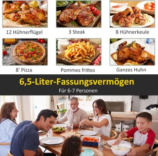 Premie Airfryer 6,5L Zwart-Grijs