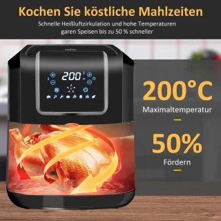 Premie Airfryer 6,5L Zwart-Grijs
