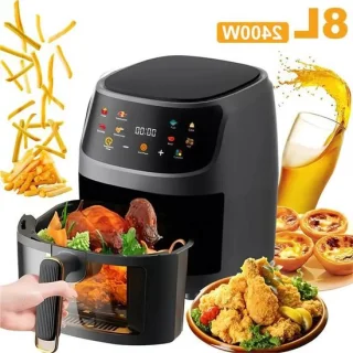 Premium AirFryer Luchtfriteuse 8L Zilver/Zwart