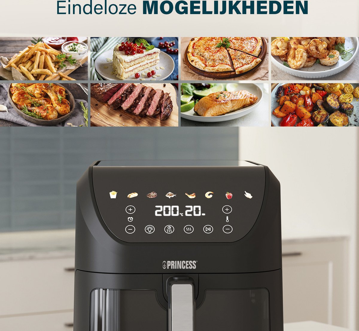 Princess Airfryer 182258 Heteluchtfriteuse 8L Zwart