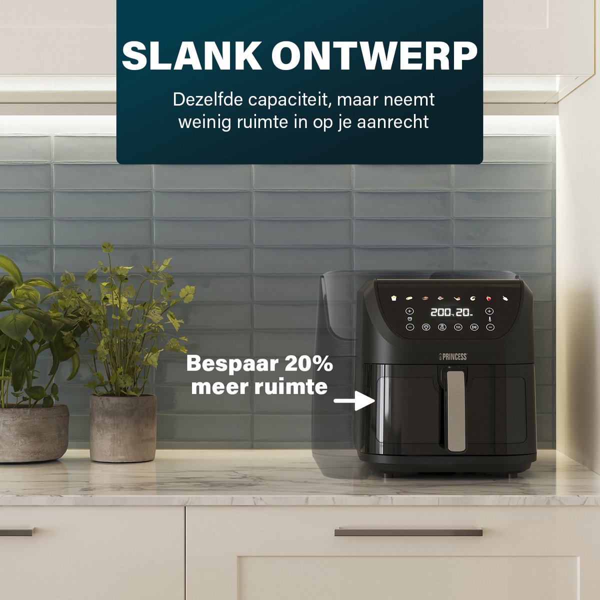 Princess Airfryer 182258 Heteluchtfriteuse 8L Zwart