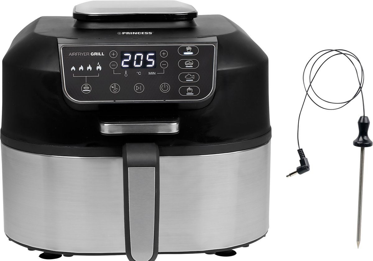 De Princess Airfryer Grill XXL 182092 RVS/Zwart 5.6L in één oogopslag