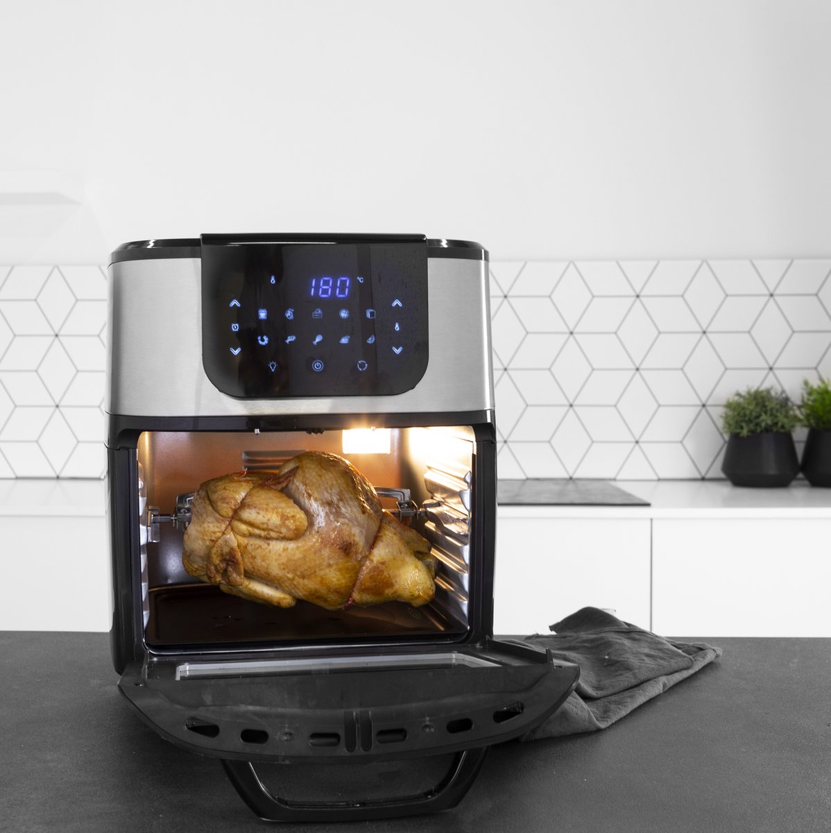 Princess Airfryer Oven DeLuxe 182075 - Heteluchtfriteuse 11L - RVS/Zwart