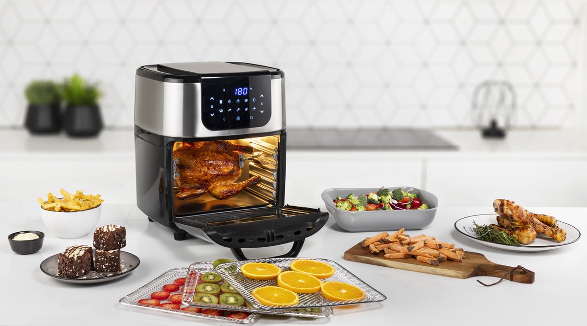 Princess Airfryer Oven DeLuxe 182075 - Heteluchtfriteuse 11L - RVS/Zwart