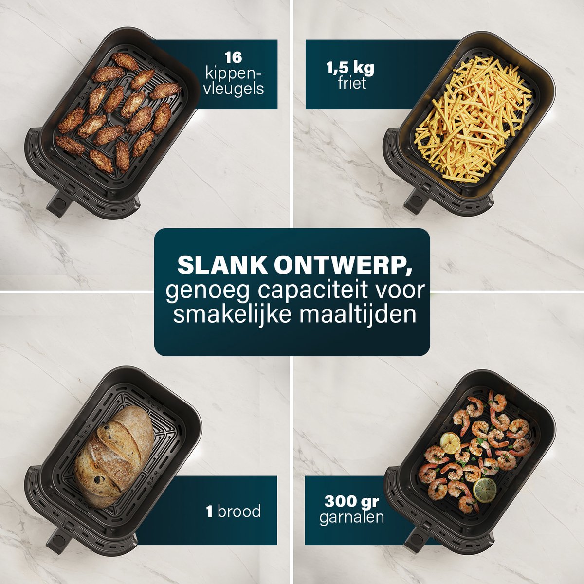 Princess Airfryer XL 182240 heteluchtfriteuse 5.5L zwart