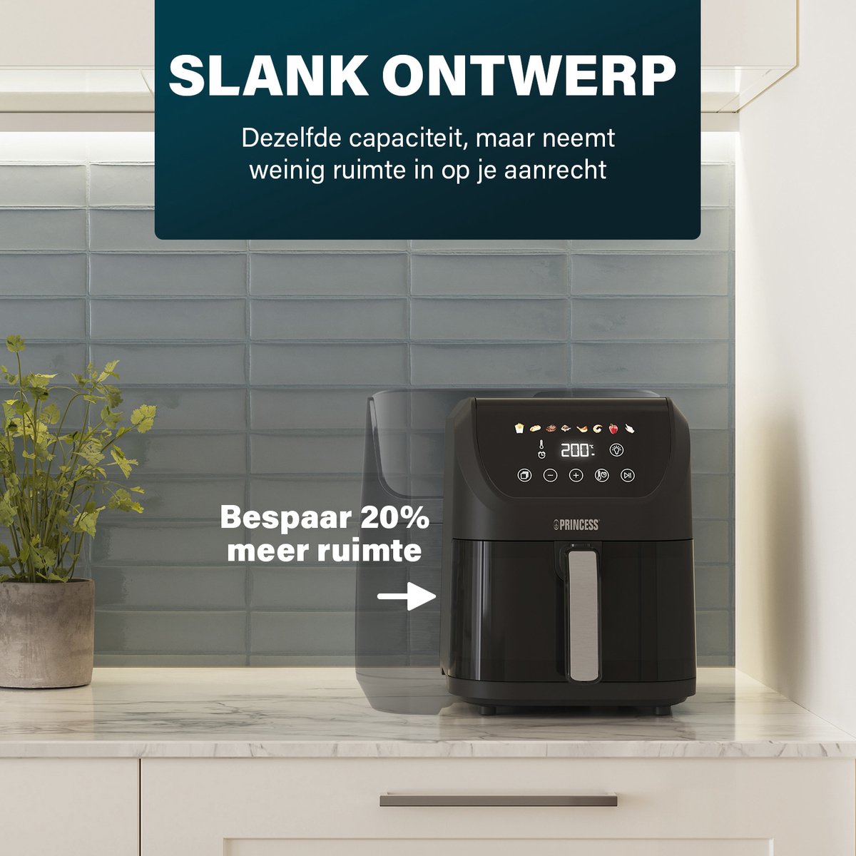 Princess Airfryer XL 182240 heteluchtfriteuse 5.5L zwart
