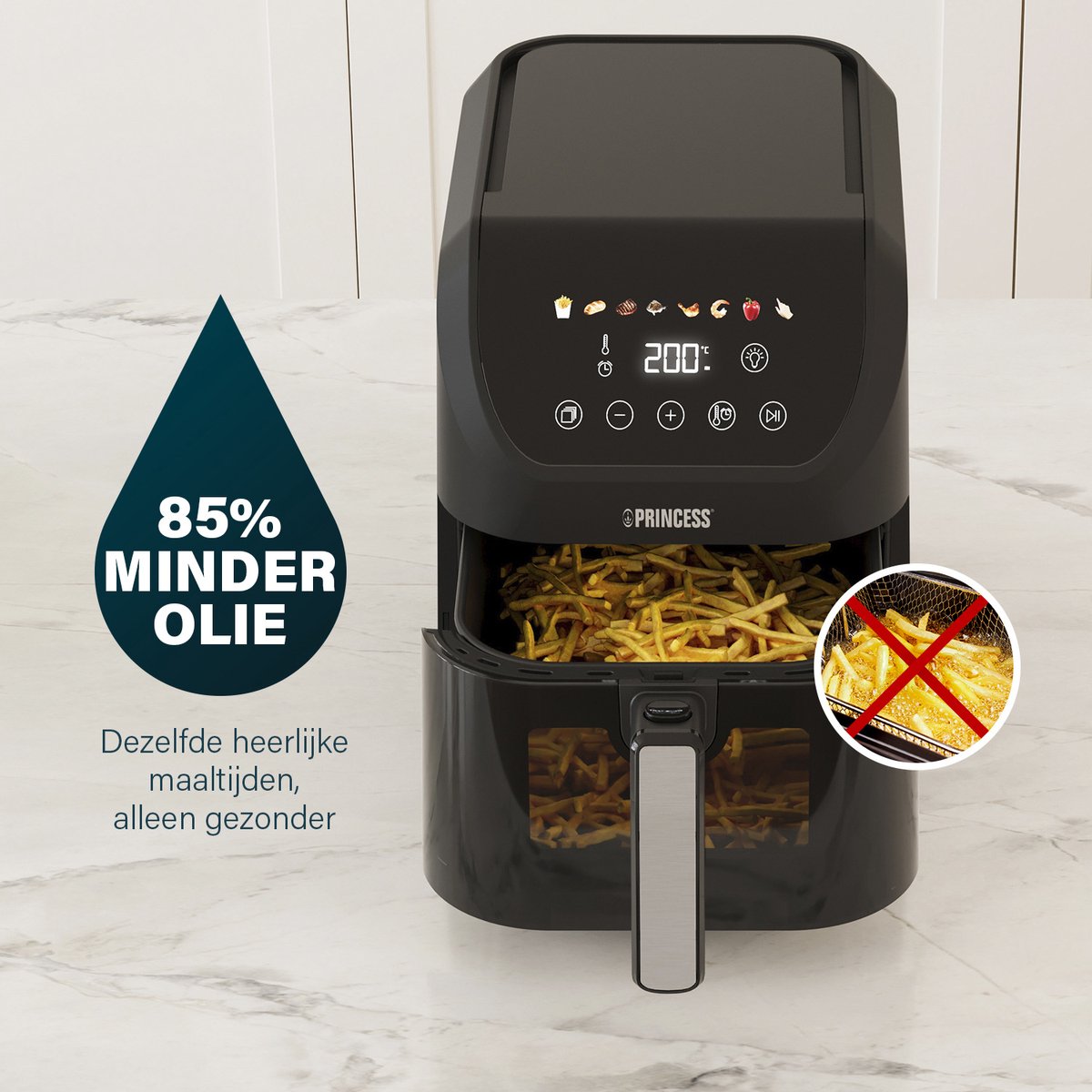 Princess Airfryer XL 182240 heteluchtfriteuse 5.5L zwart