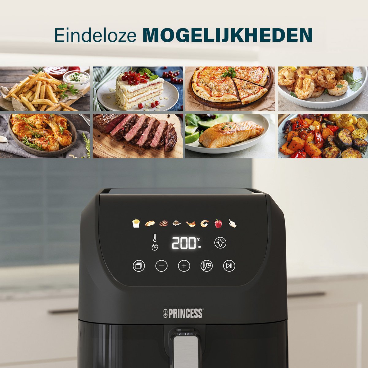 Princess Airfryer XL 182240 heteluchtfriteuse 5.5L zwart
