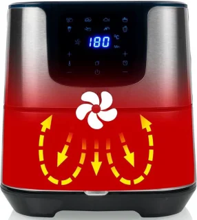 Princess Digitale Airfryer Deluxe XXL 182060 - Heteluchtfriteuse 5.5L RVS