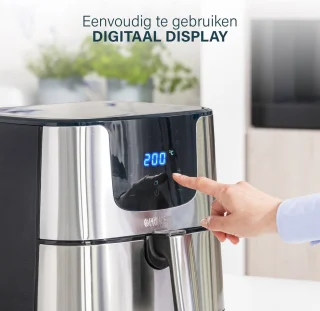 Princess Digitale Airfryer Deluxe XXL 182060 - Heteluchtfriteuse 5.5L RVS