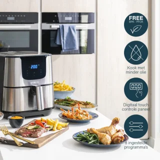 Princess Digitale Airfryer Deluxe XXL 182060 - Heteluchtfriteuse 5.5L RVS
