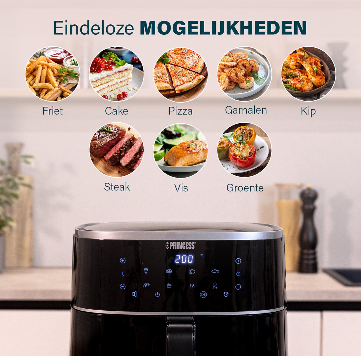 Princess Digitale Airfryer XL 182244 6L Zwart