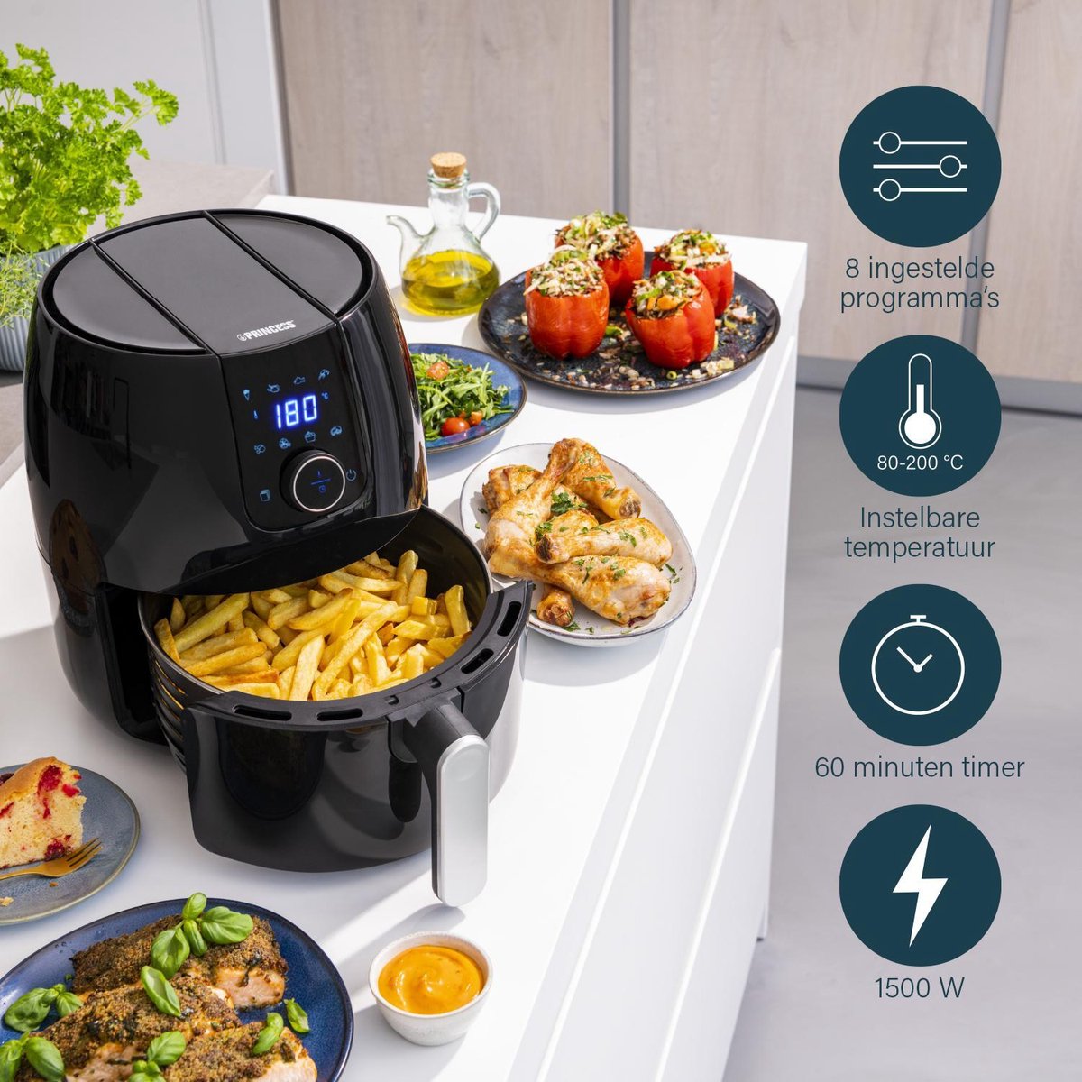 Princess Digitale Airfryer XXL 182025 4.5L Zwart