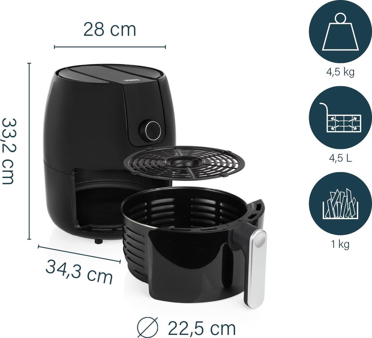 Princess Digitale Airfryer XXL 182025 4.5L Zwart