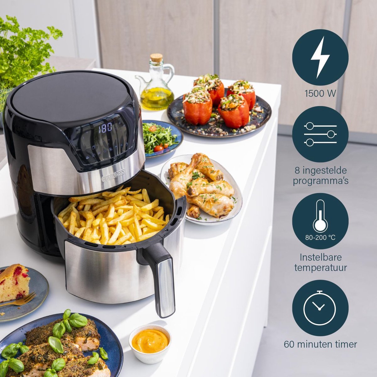 Princess Digitale Airfryer XXL 182026 4.5L RVS