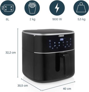 Princess Digitale Airfryer XXL 182254 - 8L - Zwart