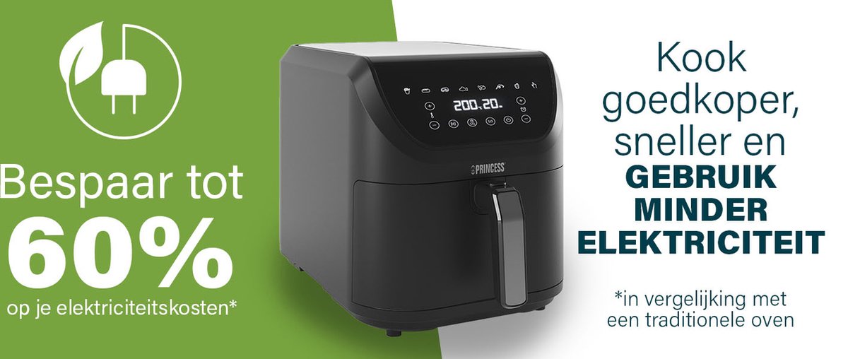 Princess Digitale Airfryer XXL 182256 SlimFry 8L Zwart