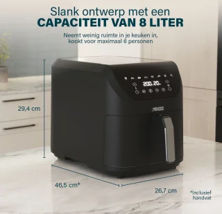 Princess Digitale Airfryer XXL 182256 SlimFry 8L Zwart