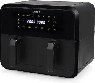 Princess Double Basket Airfryer 182068 XXL 8L Dubbele Airfryer Zwart