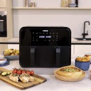 Princess Double Basket Airfryer 182068 XXL 8L Dubbele Airfryer Zwart