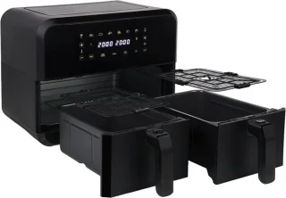 Princess Double Basket Airfryer 182068 XXL 8L Dubbele Airfryer Zwart