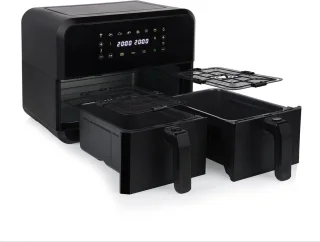 Princess Double Basket Airfryer 182068 XXL 8L Dubbele Airfryer Zwart