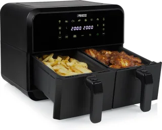 Princess Double Basket Airfryer 182068 XXL 8L Dubbele Airfryer Zwart