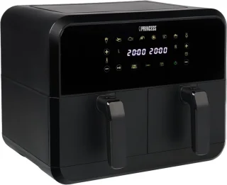 Princess Double Basket Airfryer 182068 XXL 8L Dubbele Airfryer Zwart