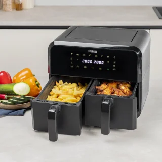 Princess Double Basket Airfryer 182068 XXL 8L Dubbele Airfryer Zwart
