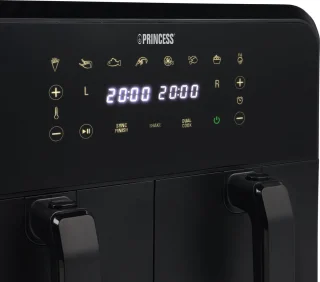 Princess Double Basket Airfryer 182068 XXL 8L Dubbele Airfryer Zwart