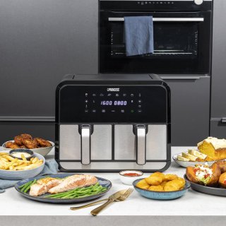 Princess Double Basket Airfryer 182074 XL 9L RVS/Zwart