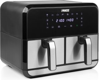 Princess Double Basket Airfryer 182074 XL 9L RVS/Zwart