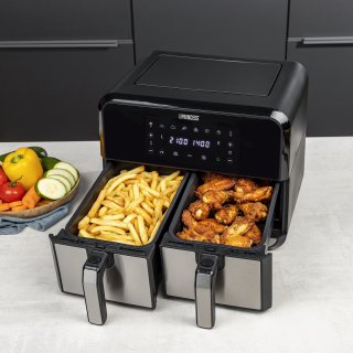 Princess Double Basket Airfryer 182074 XL 9L RVS/Zwart
