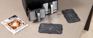 Princess Double Basket Airfryer 182074 XL 9L RVS/Zwart