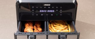 Princess Double Basket Airfryer 182074 XL 9L RVS/Zwart