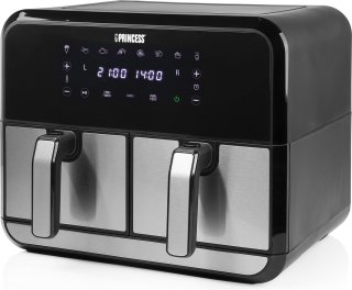 Princess Double Basket Airfryer 182074 XL 9L RVS/Zwart