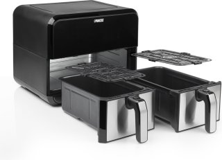 Princess Double Basket Airfryer 182074 XL 9L RVS/Zwart