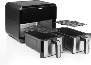 Princess Double Basket Airfryer 182074 XL 9L RVS/Zwart