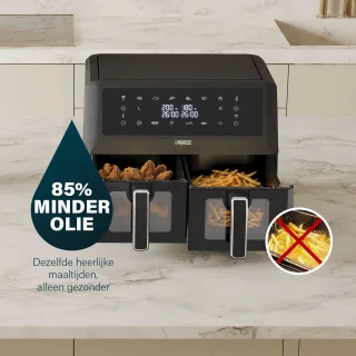 Princess Double Basket Airfryer 182276 - 11L Dubbele Airfryer - Zwart