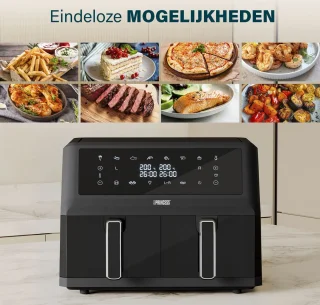 Princess Double Basket Airfryer 182276 - 11L Dubbele Airfryer - Zwart