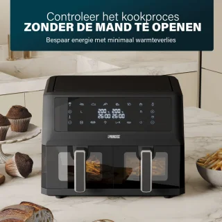 Princess Double Basket Airfryer 182276 - 11L Dubbele Airfryer - Zwart