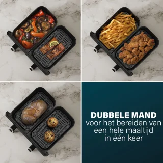 Princess Double Basket Airfryer 182276 - 11L Dubbele Airfryer - Zwart