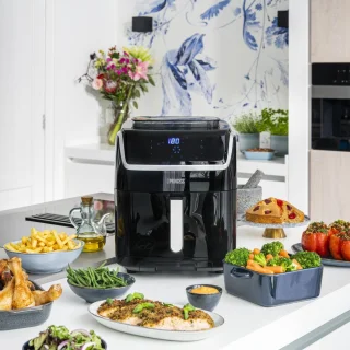 Princess Heteluchtfriteuse 182080 2-in-1 Stoomoven en Airfryer 6.5L Zwart