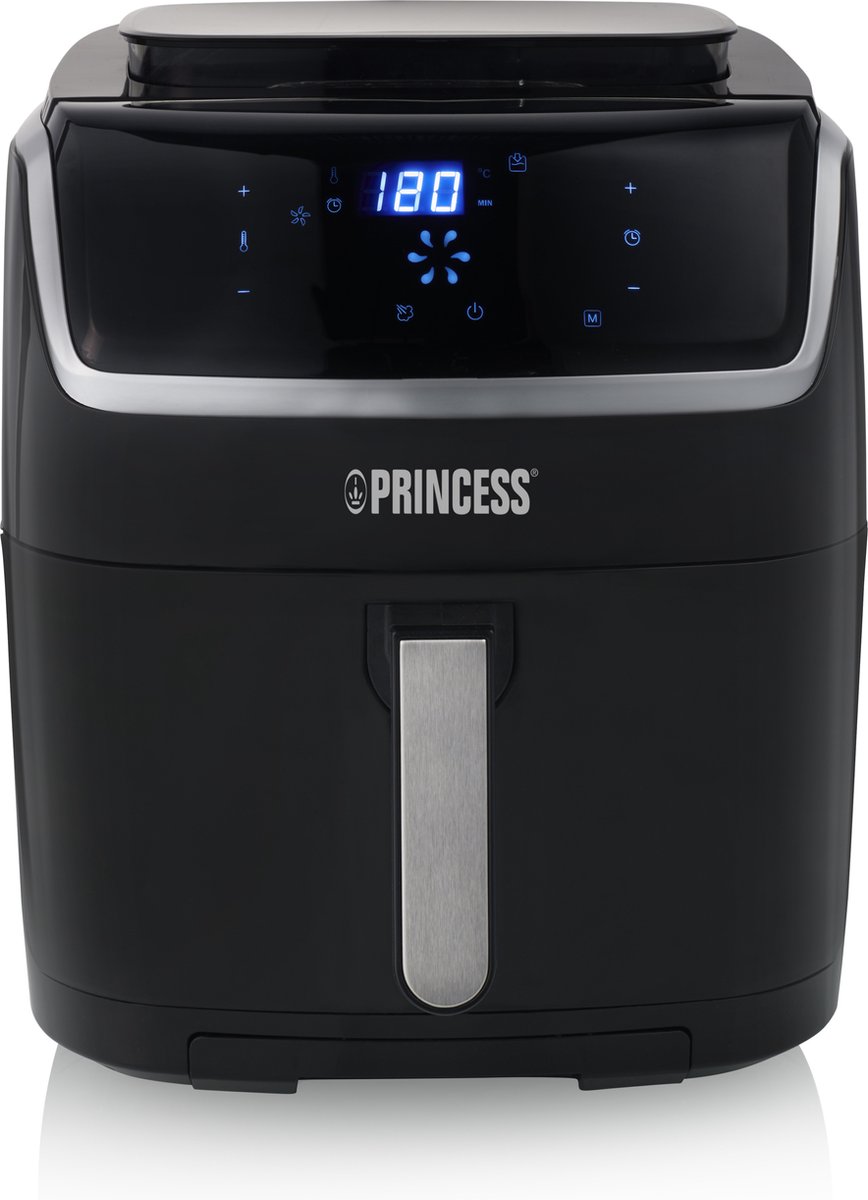 De Princess Heteluchtfriteuse 182080 2-in-1 Stoomoven en Airfryer 6.5L Zwart in één oogopslag
