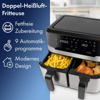 ProfiCook FR 1242 H Dubbele Heteluchtfriteuse 2x4,5L