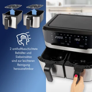 ProfiCook FR 1242 H Dubbele Heteluchtfriteuse 2x4,5L