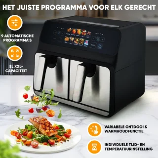 ProfiCook FR 1287 H Dubbele Heteluchtfriteuse 2x4L